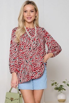 Блузка красная с принтом Bellovera