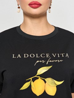 Футболка трикотажная чёрная с принтом Dora(фото4)