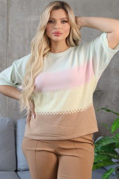 Джемпер разноцветный с коротким рукавом Wisell