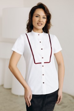 Блузка белая с коротким рукавом Фабрика белых блуз