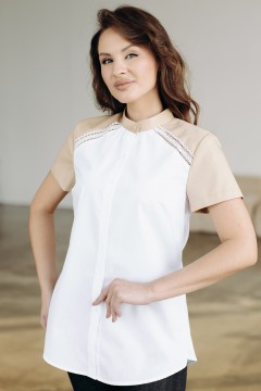 Блузка белая с кружевом Фабрика белых блуз