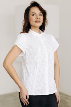 Блузка белая с коротким рукавом Фабрика белых блуз