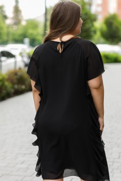 Платье чёрное из шифона Luxury plus(фото5)