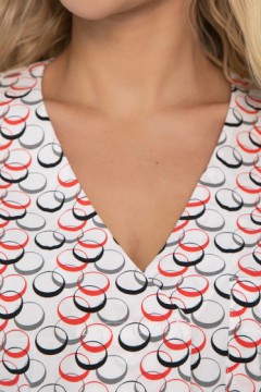 Блузка в бело-красном цвете с рукавом три четверти LT collection(фото6)