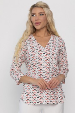 Блузка в бело-красном цвете с рукавом три четверти LT collection(фото5)