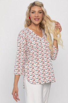 Блузка в бело-красном цвете с рукавом три четверти LT collection(фото3)