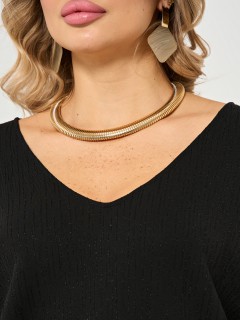 Джемпер чёрный из трикотажа с лёгким блеском Dora(фото5)
