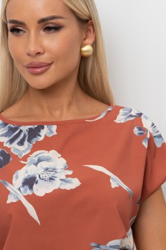 Платье короткое терракотового цвета Ульяна №94 Valentina(фото3)