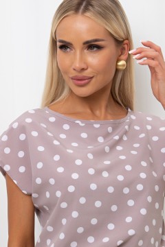 Платье бежевое в горошек Ульяна №80 Valentina(фото3)