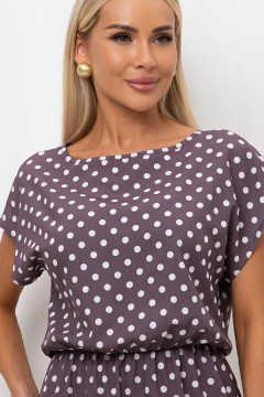 Платье коричневое в горошек Ульяна №85 Valentina(фото3)