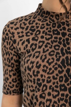 Блузка в чёрно-коричневой расцветке из мягкого трикотажа LT collection(фото5)