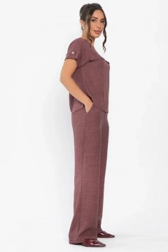Костюм-двойка с брюками в бордовом цвете LT collection(фото6)