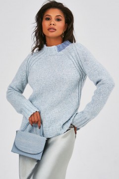 Джемпер вязаный голубой с длинным рукавом Happychoice
