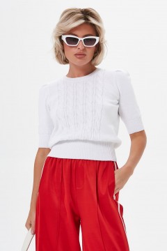 Джемпер белый с короткими рукавами Happychoice