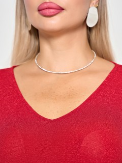 Джемпер красный трикотажный с лёгким блеском Dora(фото5)