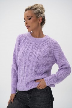 Свитер вязаный с фактурным вязаным узором Elza(фото5)