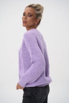 Свитер вязаный с фактурным вязаным узором Elza(фото6)