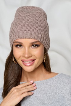 Шапка тёплая в цвете латте