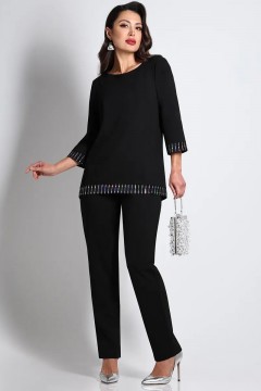 Костюм-двойка чёрный трикотажный с брюками Триумфальный успех, блэк SelenaSonata