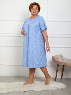Сорочка ночная голубая трикотажная с принтом Iv-capriz(фото5)