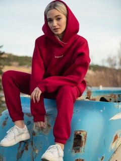 Худи оверсайз с начёсом бордового цвета Kosmos(фото3)