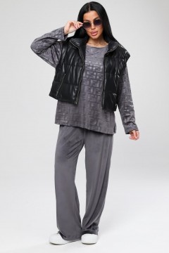 Костюм велюровый серый с брюками Iv-capriz