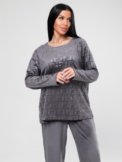 Костюм велюровый серый с брюками Iv-capriz(фото3)