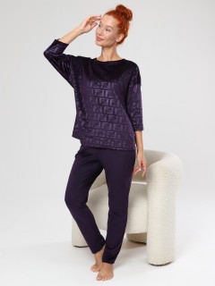 Костюм велюровый с брюками в цвете слива Iv-capriz(фото2)