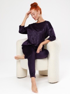 Костюм велюровый с брюками в цвете слива Iv-capriz(фото3)