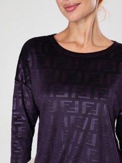 Костюм велюровый с брюками в цвете слива Iv-capriz(фото4)