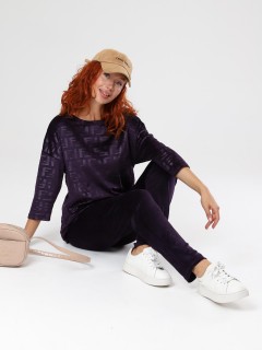 Костюм велюровый с брюками в цвете слива Iv-capriz(фото5)