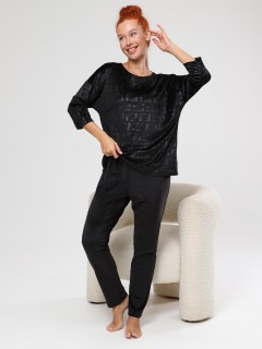 Костюм велюровый с брюками в чёрном цвете Iv-capriz(фото7)