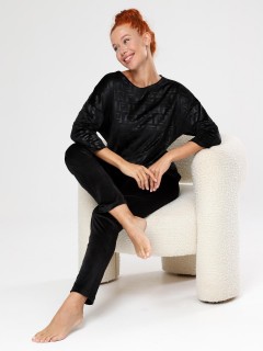 Костюм велюровый с брюками в чёрном цвете Iv-capriz(фото3)