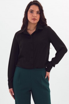 Рубашка чёрная однотонная 111163 Braslava