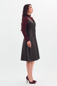 Сарафан чёрный из эко-кожи Braslava(фото2)
