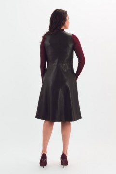 Сарафан чёрный из эко-кожи Braslava(фото4)