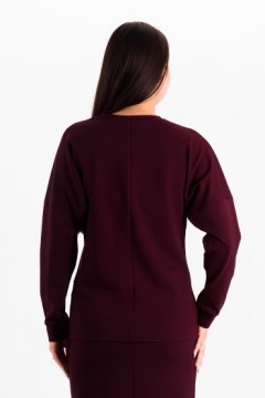 Джемпер трикотажный тёмно-бордовый с поясом Braslava(фото4)
