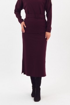 Юбка трикотажная тёмно-бордовая Braslava(фото2)