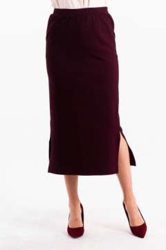 Юбка трикотажная тёмно-бордовая Braslava(фото3)