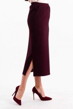 Юбка трикотажная тёмно-бордовая Braslava(фото4)