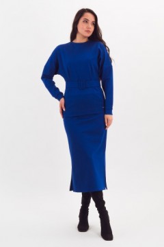 Джемпер трикотажный ярко-синий с поясом Braslava(фото2)