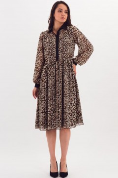 Платье шифоновое с леопардовым принтом Braslava