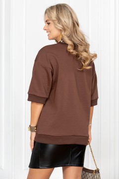 Джемпер трикотажный шоколадного цвета Lavira(фото4)