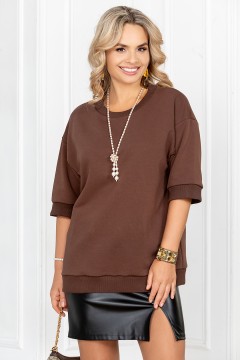 Джемпер трикотажный шоколадного цвета Lavira(фото3)