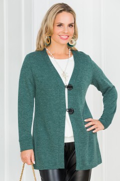 Кардиган тёмно-зелёный на пуговицах Lavira