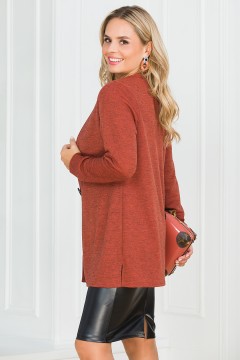 Кардиган на пуговицах в терракотовом цвете Lavira(фото3)