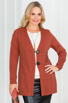 Кардиган на пуговицах в терракотовом цвете Lavira