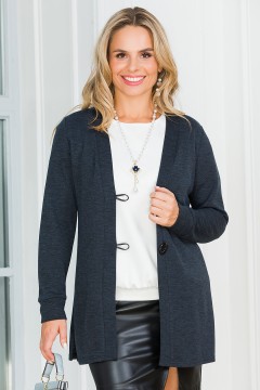 Кардиган на пуговицах в чёрно-синий цвете Lavira