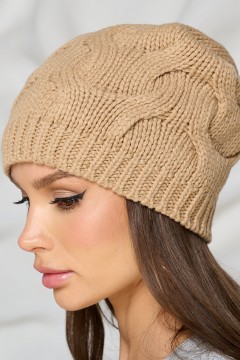 Шапка утеплённая в бежевом цвете Bellovera(фото4)