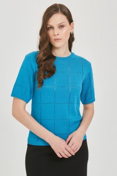 Блуза вязаная голубого цвета Priz